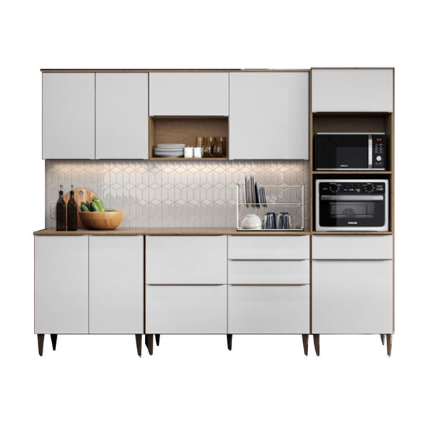 Cozinha Compacta Com Balcão E Paneleiro 05 Peças Juliana Aram