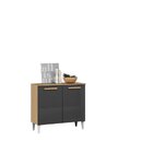 Cozinha Compacta Com Balcão Isabelle Atacama/grafite