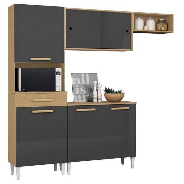 Cozinha Compacta Com Balcão Isabelle Atacama/grafite