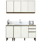 Cozinha Compacta Com Balcao Para Pia 160cm 4 Peças Mdf Kali N
