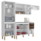 Cozinha Compacta Com Balcão Para Pia Turim 11 Portas Branco/w