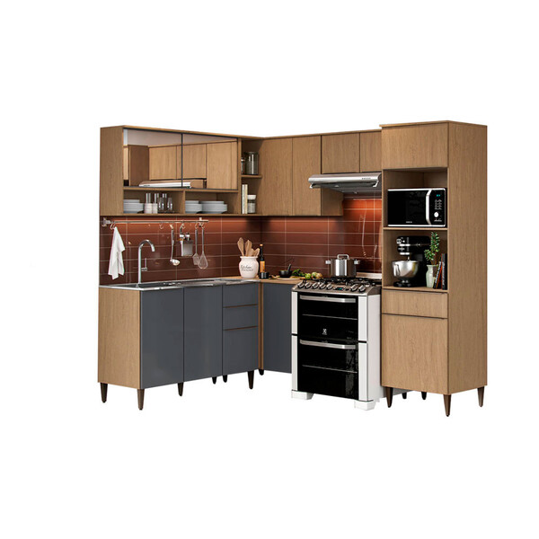 Cozinha Compacta Com Balcão Pia 6 Peças Juliette Aramóveis