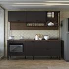Cozinha Compacta Com Balcão Pop Kappesberg - Jacarandá/preto