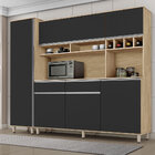 Cozinha Compacta Com Paneleiro Adega Brasil Nature Com Preto