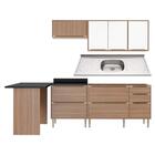 Cozinha Compacta Com Pia Inox E Mesa 6 Peças Calábria Multimó