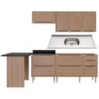 Cozinha Compacta Com Pia Inox E Mesa 6 Peças Calábria Multimó