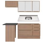 Cozinha Compacta Com Pia Inox, Mesa E Rodapé 6 Peças Calábria