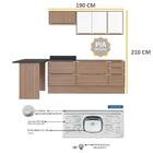 Cozinha Compacta Com Pia Inox, Mesa E Rodapé 8 Peças Calábria