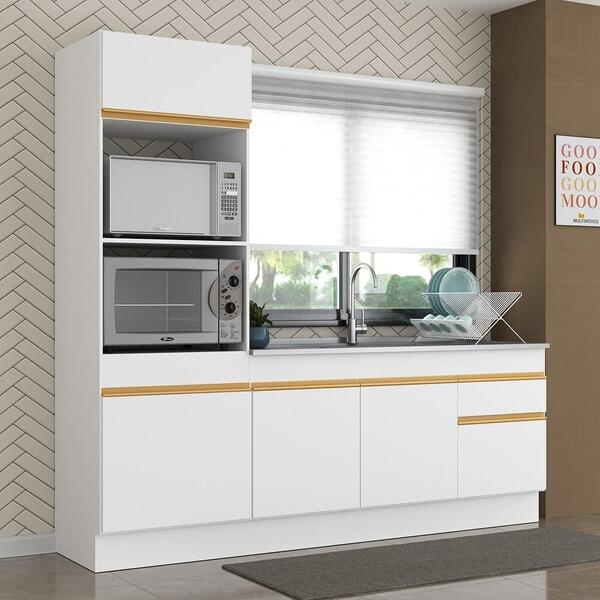 Cozinha Compacta Com Rodapé Veneza Multimóveis Mp2113 Com Arm