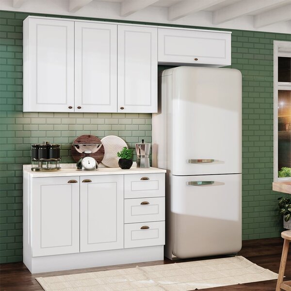 Cozinha Compacta Com Tampo 3 Peças 6 Portas 3 Gavetas Emily E