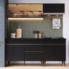 Cozinha Compacta Com Tampo 4 Peças Requinte Yescasa Preto