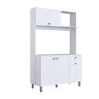 Cozinha Compacta Com Tampo 4 Portas 1 Gaveta Helena Branco