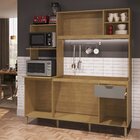 Cozinha Compacta Com Tampo 6 Portas 1 Gaveta 2 Nichos Para Fo