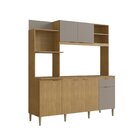 Cozinha Compacta Com Tampo 6 Portas 1 Gaveta 2 Nichos Para Fo