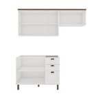 Cozinha Compacta Com Tampo 6 Portas 3 Gavetas Iluminata  Bran