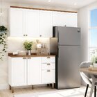 Cozinha Compacta Com Tampo 6 Portas 3 Gavetas Iluminata  Bran