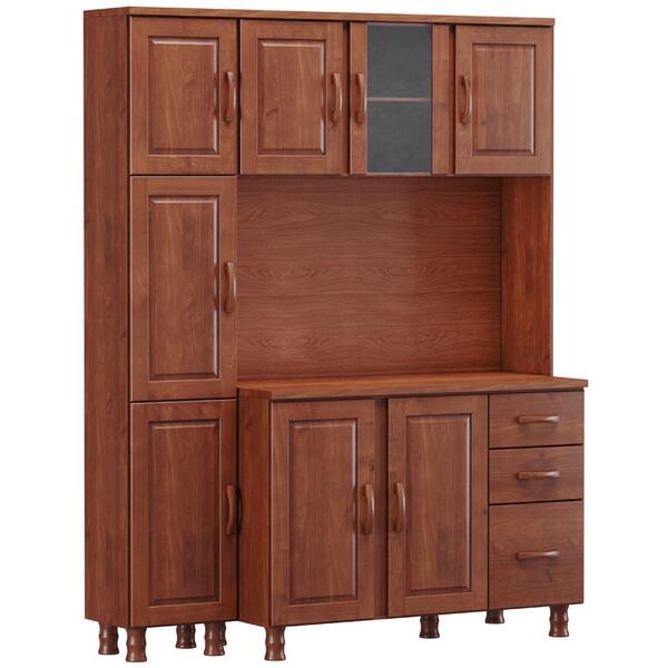 Cozinha Compacta Com Tampo Md3 Madeira Maciça Bronze Fnt