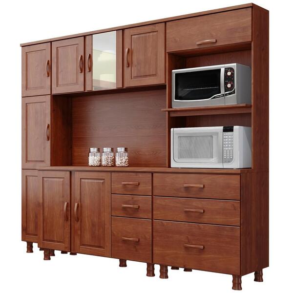 Cozinha Compacta Com Tampo Md5 Madeira Maciça Bronze Fnt