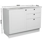 Cozinha Compacta Com Vidro 2 Peças 3 Portas 3 Gavetas Sevilha