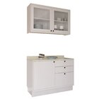 Cozinha Compacta Com Vidro 2 Peças 3 Portas 3 Gavetas Sevilha