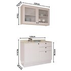 Cozinha Compacta Com Vidro 2 Peças 3 Portas 3 Gavetas Sevilha