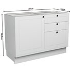 Cozinha Compacta Com Vidro 3 Peças 6 Portas 3 Gavetas Sevilha