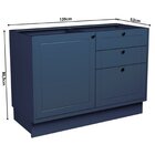 Cozinha Compacta Com Vidro 3 Peças 6 Portas 3 Gavetas Sevilha