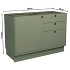 Cozinha Compacta Com Vidro 3 Peças 6 Portas 3 Gavetas Sevilha