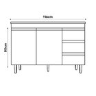Cozinha Compacta Completa Andréia 03 Peças Aéreo 120cm Balcão