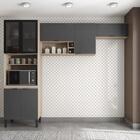Cozinha Compacta Completa Com 5 Portas 12 Prateleiras Cinza