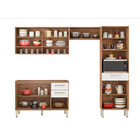 Cozinha Compacta Dama Com Balcão 3 Peças Cor Amendola Branco