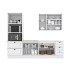 Cozinha Compacta De 04 Peças Com Aéreo De Vidro Nova York Henn