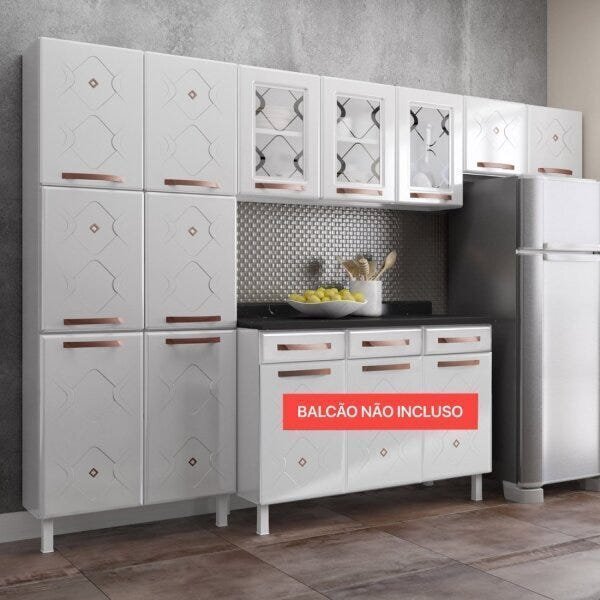 Cozinha Compacta De Aço 3 Peças Mirage New  Branco