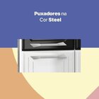 Cozinha Compacta De Aço 3 Peças Topázio  Branco Com Preto