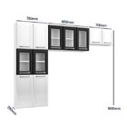 Cozinha Compacta De Aço 3 Peças Topázio  Branco Com Preto