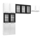 Cozinha Compacta De Aço 3 Peças Topázio  Branco Com Preto