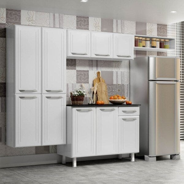 Cozinha Compacta De Aço 4 Peças Topázio Smart Telasul Branco