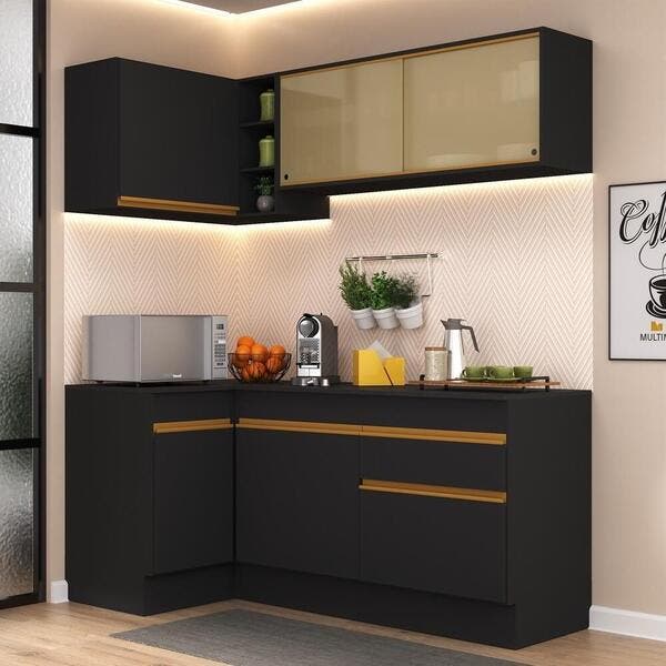 Cozinha Compacta De Canto Com Rodapé Veneza Multimóveis Mp2091 Com ...