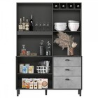 Cozinha Compacta Diamond 5 Portas 3 Gavetas Chumbo/concreto -