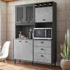 Cozinha Compacta Diamond 5 Portas 3 Gavetas Chumbo/concreto -