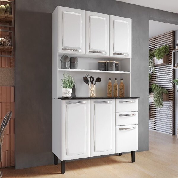 Cozinha Compacta Em Aço 105cm 6 Portas 2 Gavetas Pratika Itat