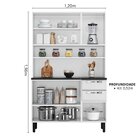 Cozinha Compacta Em Aço 120cm 6 Portas 2 Gavetas Pratika Itat