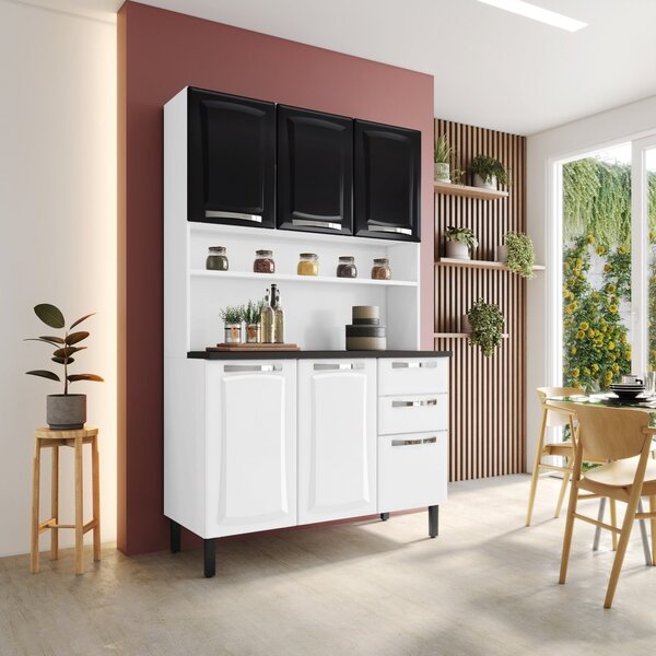 Cozinha Compacta Em Aço 120cm 6 Portas 2 Gavetas Pratika Itat