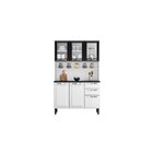 Cozinha Compacta Em Aço 120cm 6 Portas 3 De Vidro 2 Gavetas P