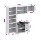 Cozinha Compacta Em Aço 1 Paneleiro 2 Armários Aéreos E 1 Bal