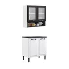 Cozinha Compacta Em Aço 2 Peças 4 Portas 1 Nicho New Premium