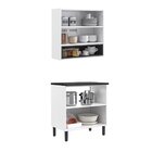 Cozinha Compacta Em Aço 2 Peças 4 Portas 1 Nicho New Premium
