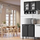 Cozinha Compacta Em Aço 2 Peças 4 Portas 1 Nicho New Premium