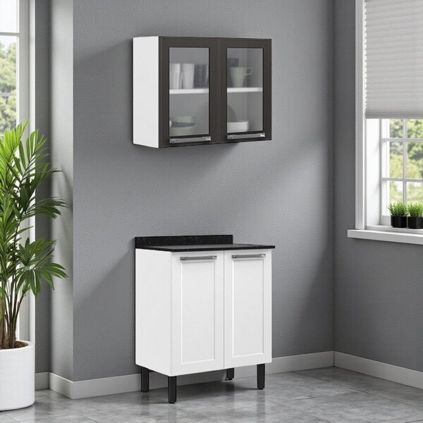 Cozinha Compacta Em Aço 2 Peças 4 Portas Florença Itatiaia  B