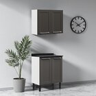 Cozinha Compacta Em Aço 2 Peças 4 Portas Florença Itatiaia Gr